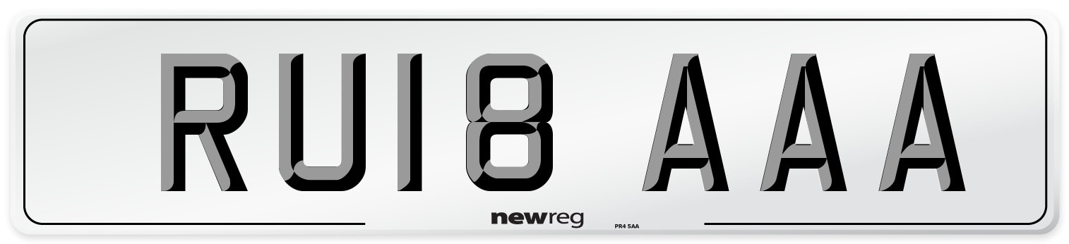 RU18 AAA Number Plate from New Reg